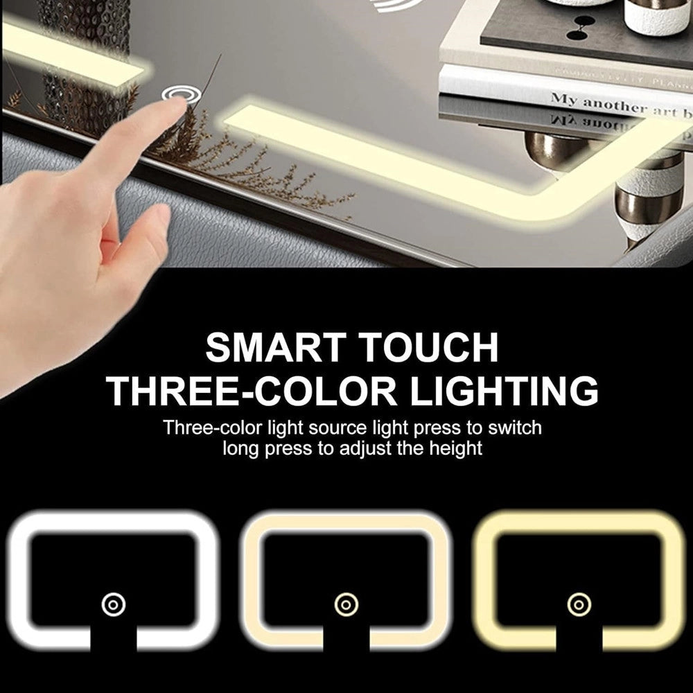 Trade Shop - Comodino Intelligente Con Ricarica Wireless Usb Altoparlante Bluetooth Led Multifunzionale -