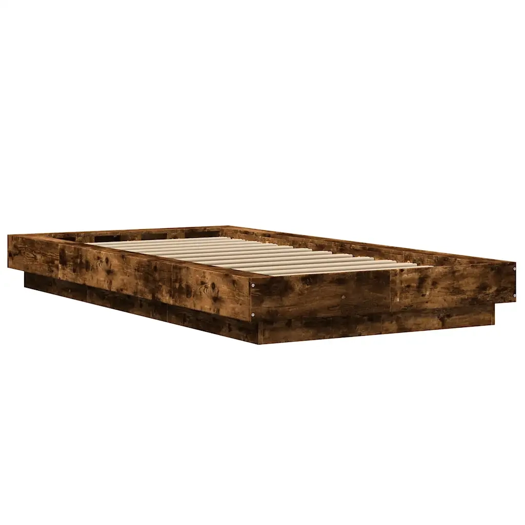 Giroletto-Struttura Letto Rovere Fumo 100x200 cm in Legno Multistrato 752189