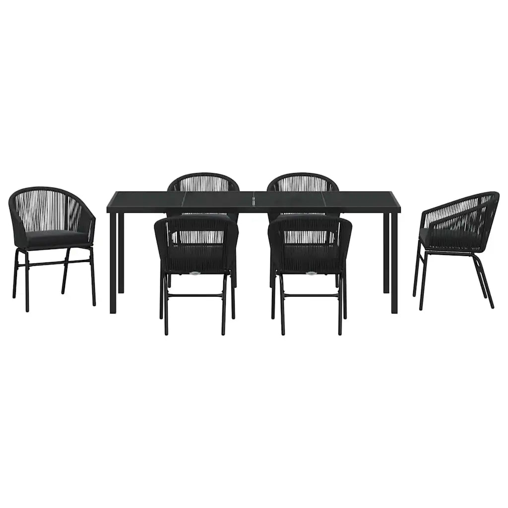 Set da Pranzo per Giardino 7 pcs Nero 3379350