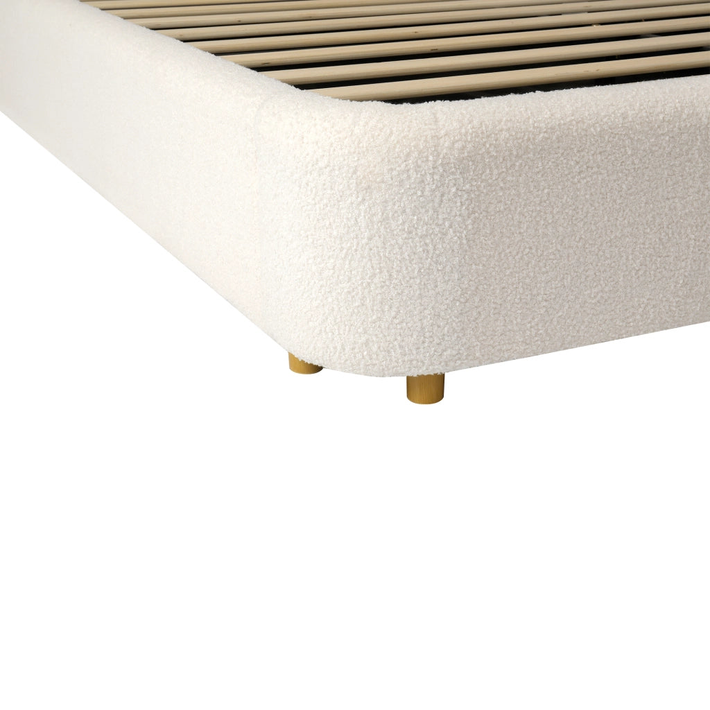 Letti contenitori 180x200 cm; contenitore sollevabile; Bouclé; beige; (Senza materasso)