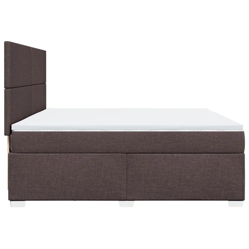 vidaXL Giroletto a Molle con Materasso Marrone Scuro 180x200cm Tessuto
