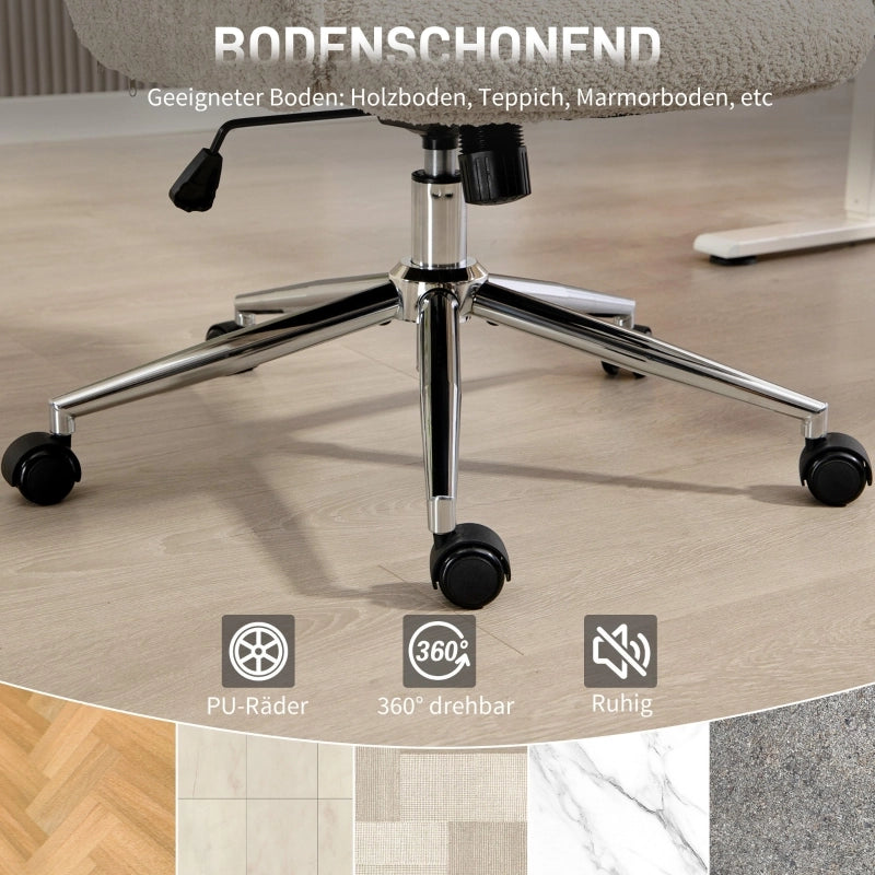 Sedia da ufficio ergonomica con poggiatesta regolabile funzione oscillante e rivestimento in poliestere grigio chiaro