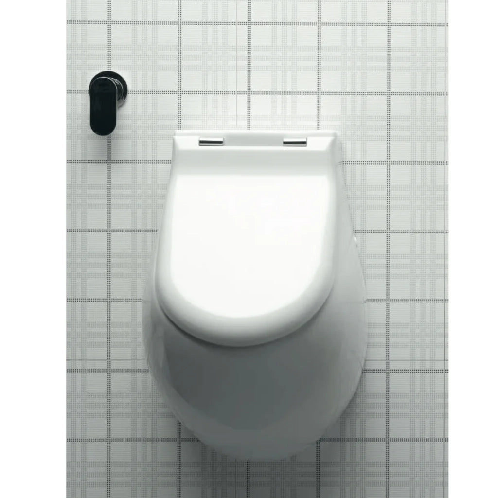 Orinatoio Sospeso Con Scarico a Parete Azzurra Ceramica "Nuvola" Bianco Lucido