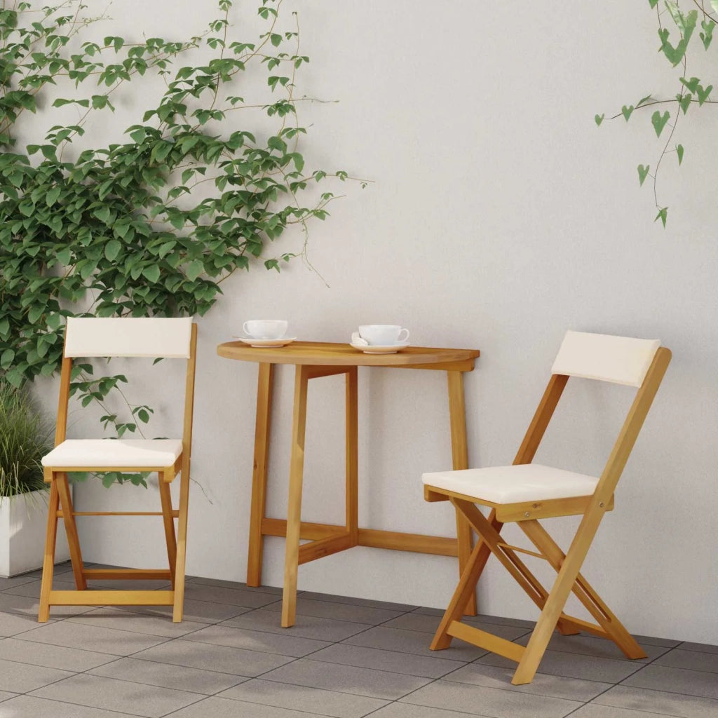 Sedie Bistro da Giardino 2 pcs Bianco Crema 40 x 53 x 80 cm 42028094