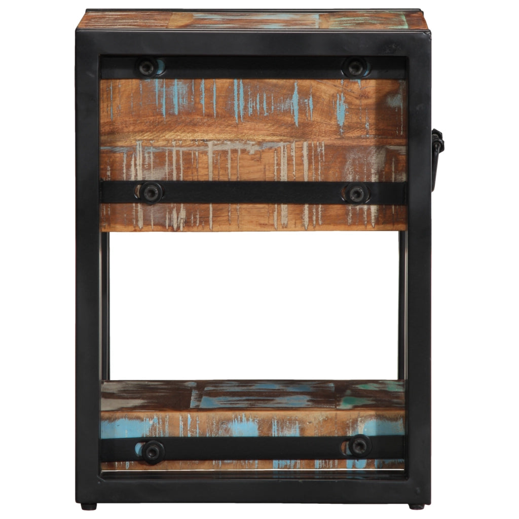 Comodino 40x40x40 cm in Legno Massello Recuperato