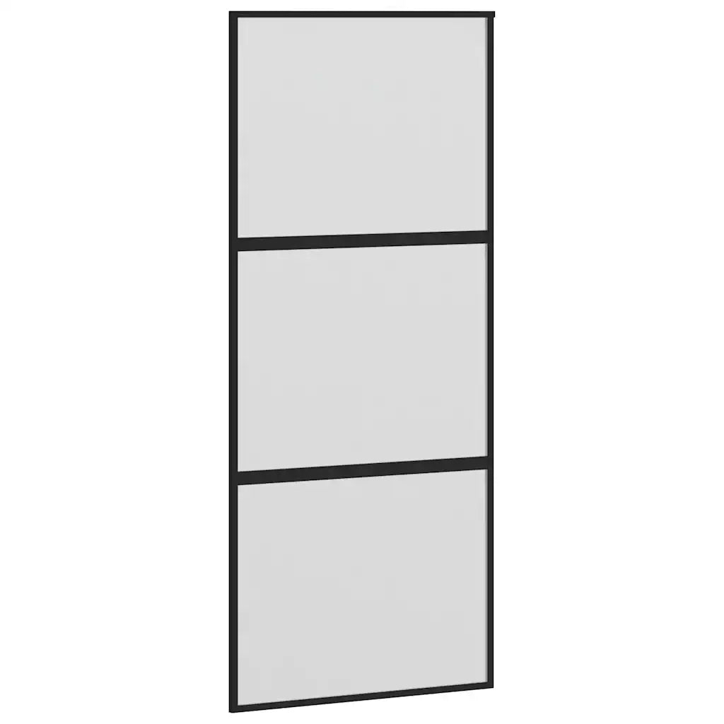 Porta Scorrevole Ferramenta 90x205 cm Vetro Temperato Alluminio 3332939