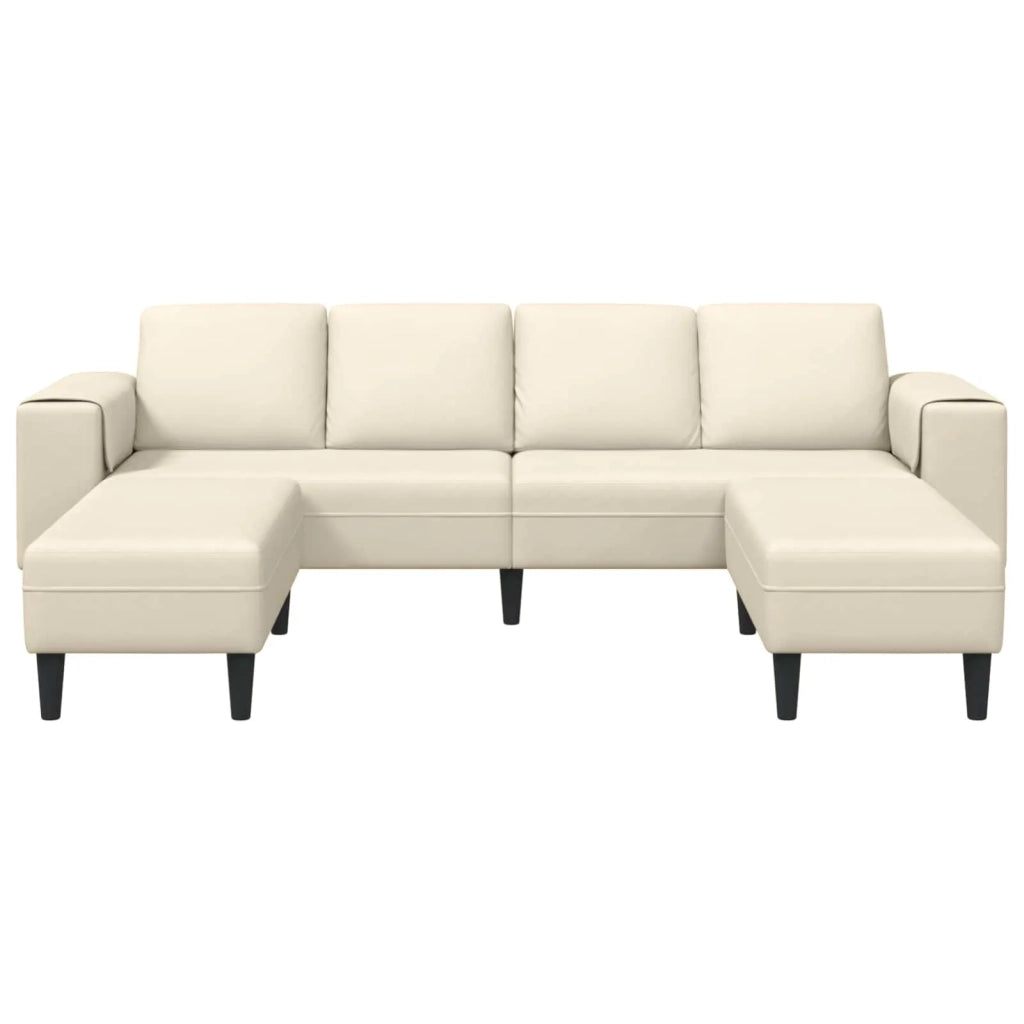 Divano Crema 250 x 188 x 76 cm Tessuto in Cords 3335133