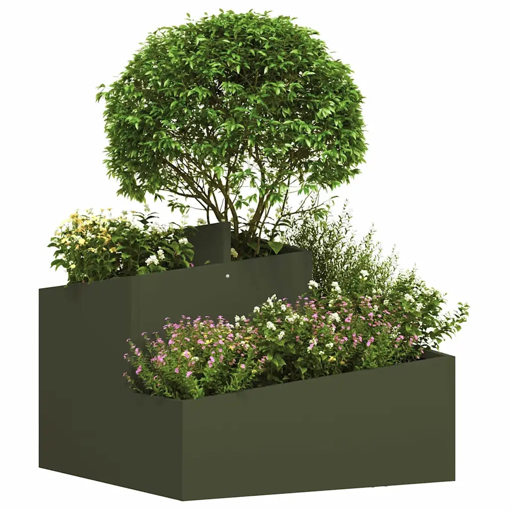Fioriere | Cassetta per fiori | Vaso da giardino Verde oliva 60 x 60 x 50 cm