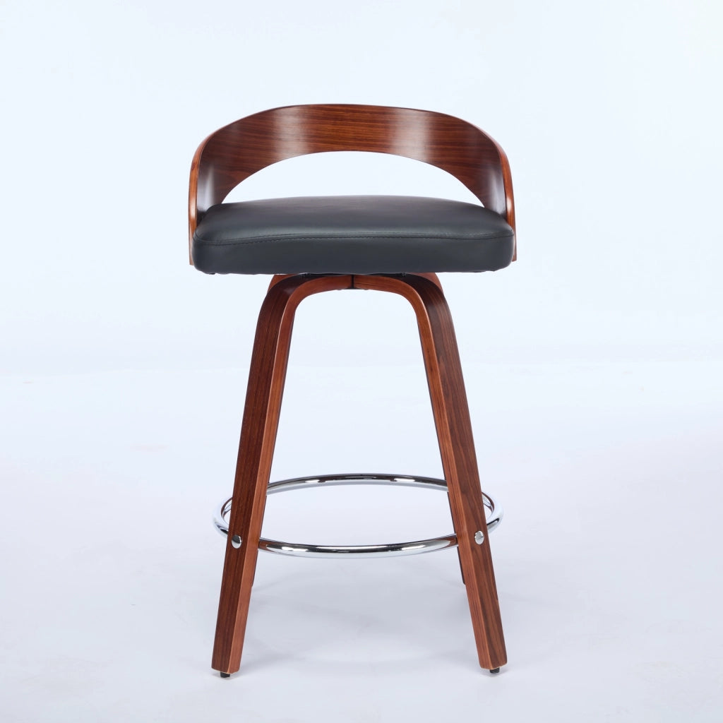 Sgabelli da Bar Set 2 Pezzi Girevoli con Cuscino ¨C MINIMAL ¨C Legno Nero, Seduta 63 cm