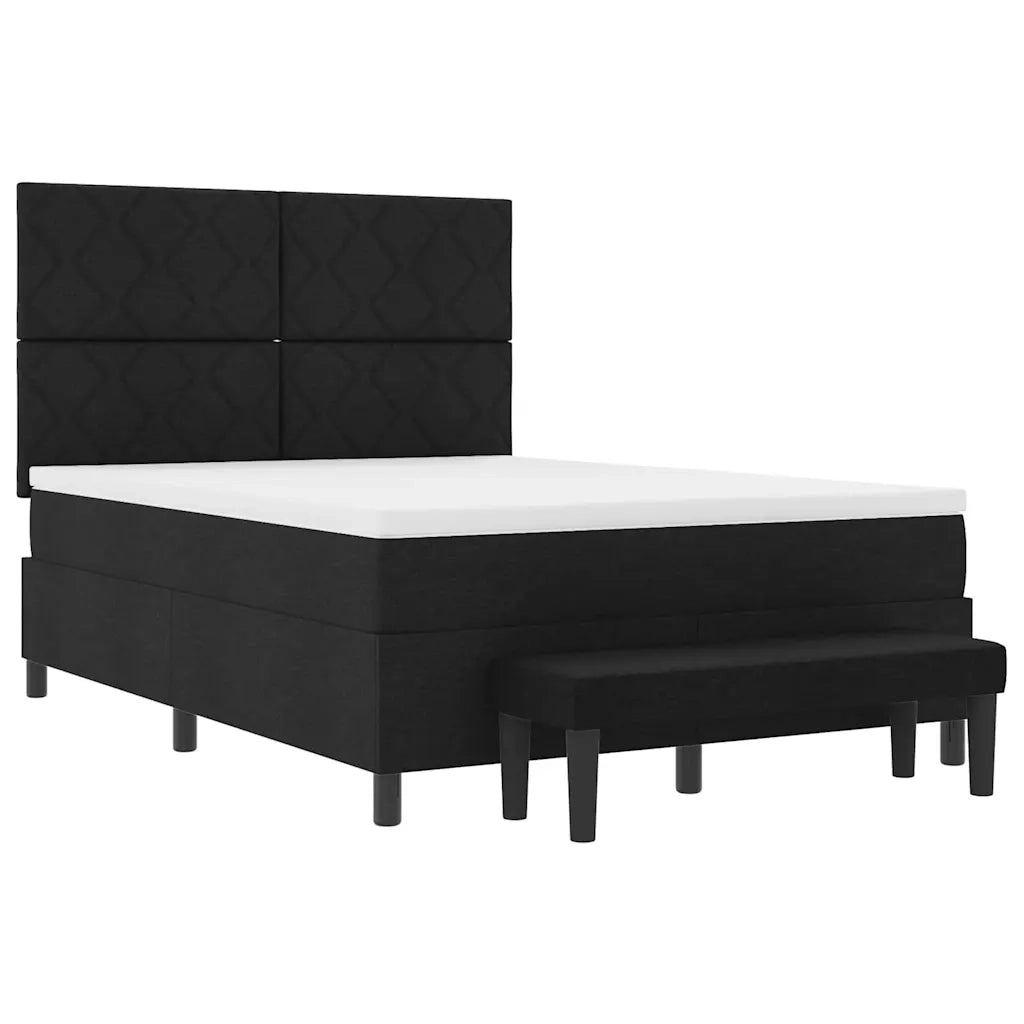 Letto a molle con materasso Nero 140 x 200 cm Tessuto 3344151