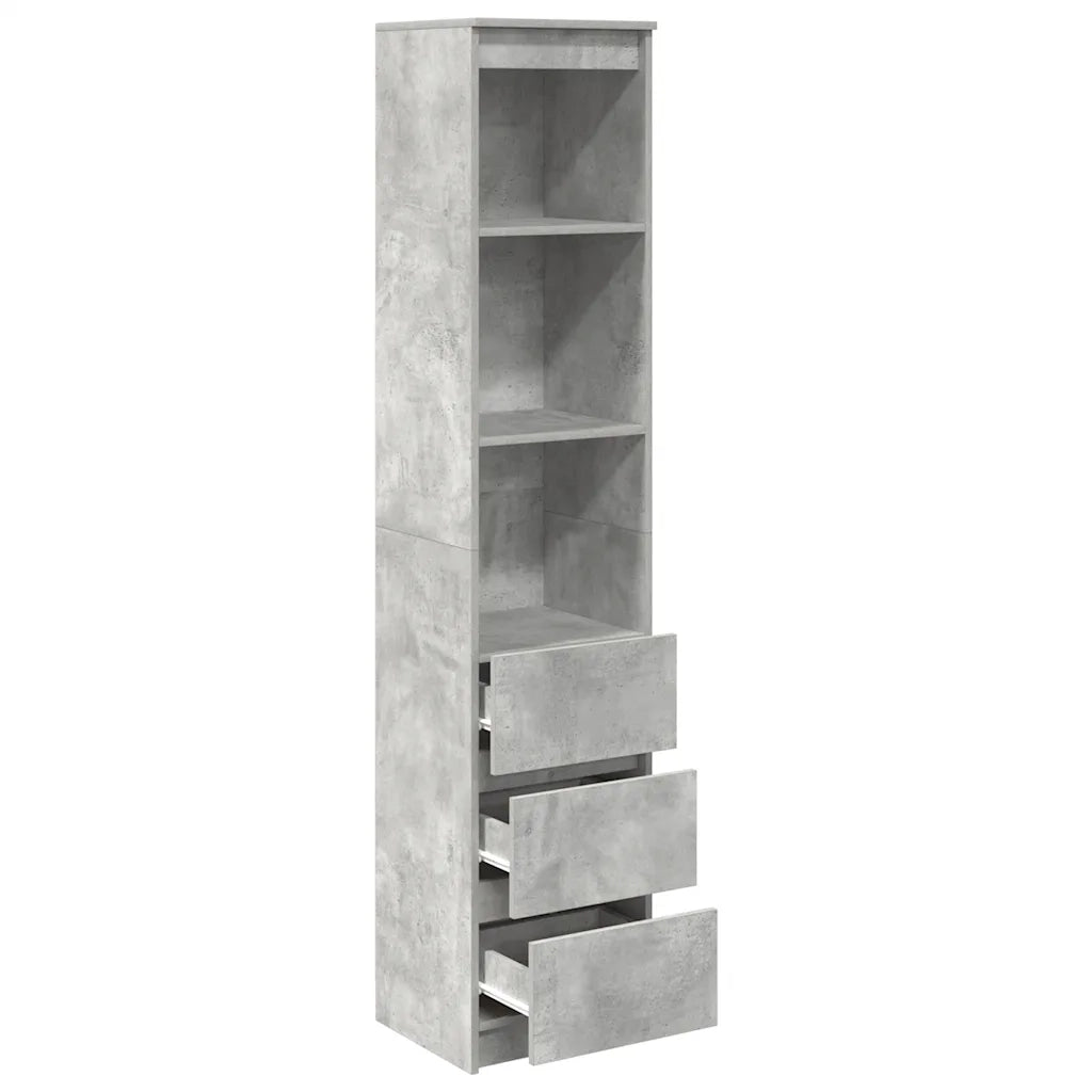 Credenza-Buffet-Armadio da cucina Grigio Cemento 37,5x35x180 cm in Legno Multistrato 844637