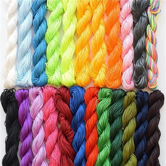 Corda di nylon a 1 mm, 20 pezzi, 25 m l'uno, per macramè e artigianato, set di 20 pezzi.