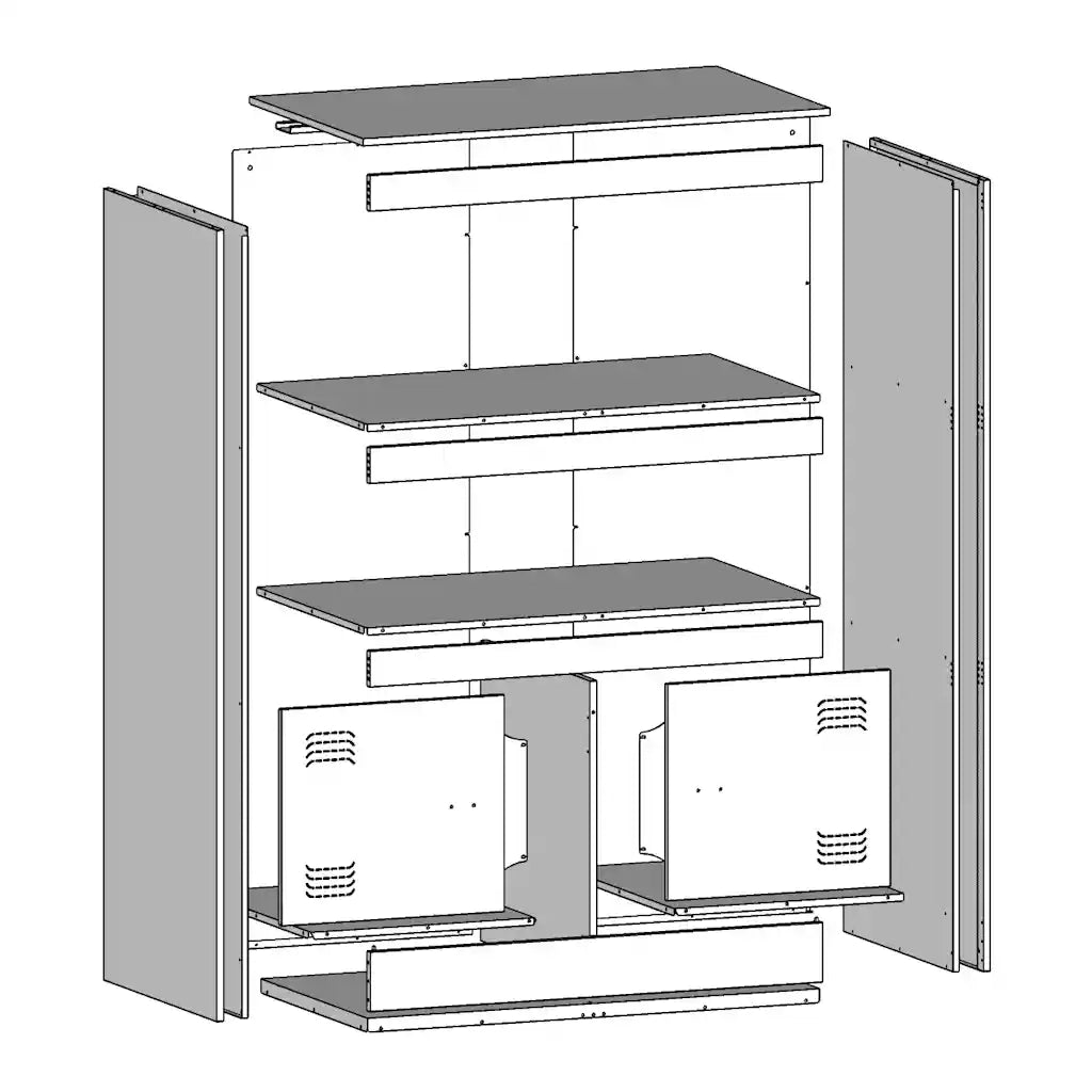 Credenza Antracite 67x39x107 cm in Acciaio 841669