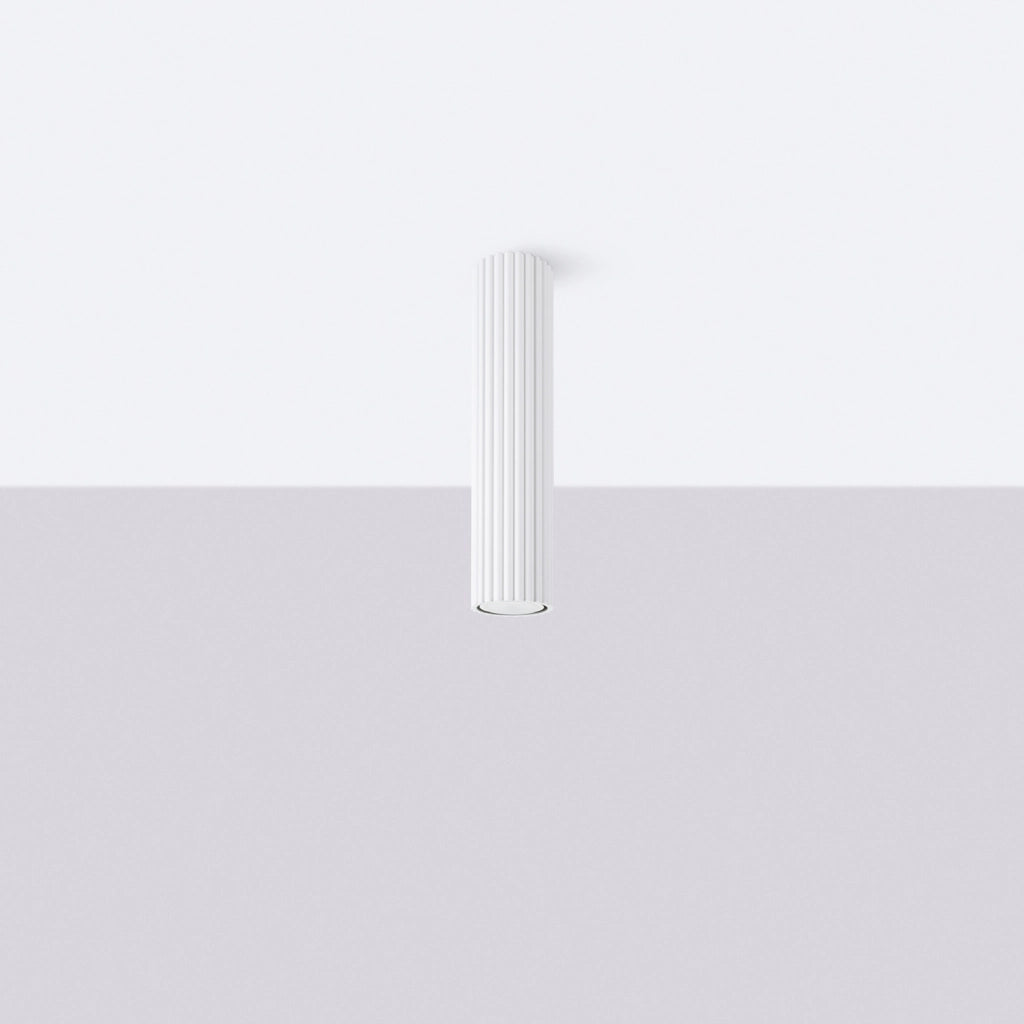 Spot soffitto tondo bianco rigato 30 cm GU10 Pure Lume