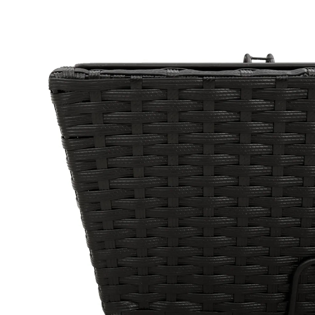 Fioriere con Ganci 2 pz Nere in Polyrattan 366398