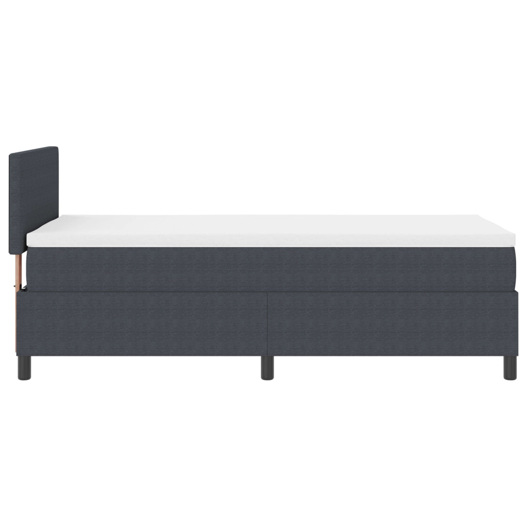 Letto con Box Spring e Materasso Grigio Scuro 90x200 cm Tessuto di Velluto