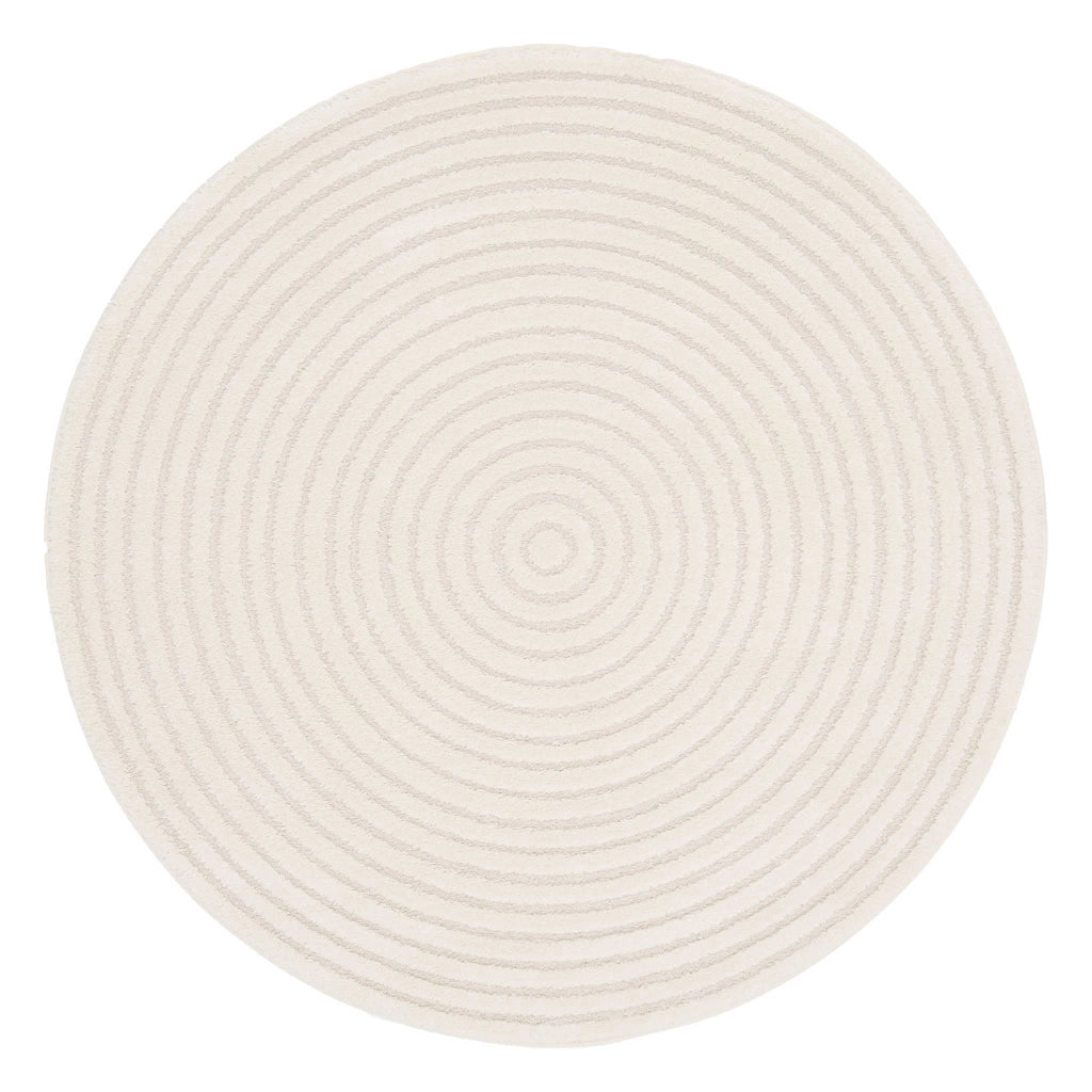 Tappeto per interni con cerchi in rilievo color crema, 160cm, crema