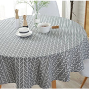 Tavolo da giardino con motivi a frecce in stile bohemiano, tovaglia rotonda di tessuto di keper scandinavo, tessuto senza pieghe, adatto per cucina, sala da pranzo, feste e pic nic all'aperto (circa 120 cm).