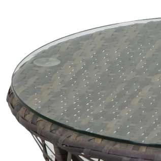 Poltrona da Giardino con Cuscino e Tavolino in Alluminio e Polyrattan  Baltimora Grigio