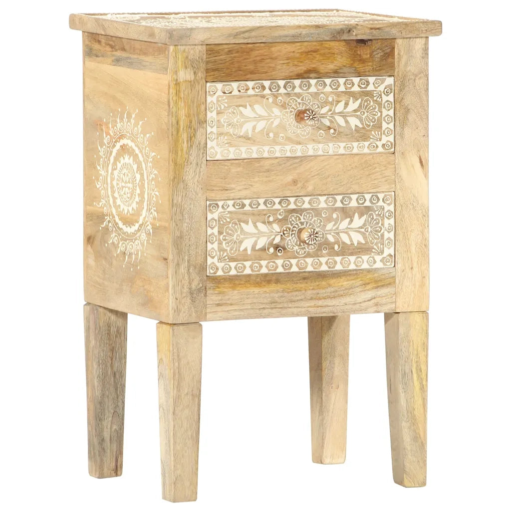 Comodino Dipinto a Mano 40x30x60 cm in Legno Massello di Mango 286161