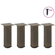 Gambe per Tavolino da CaffÃ¨ 4 pz in Acciaio Naturale 42-44 cm Acciaio