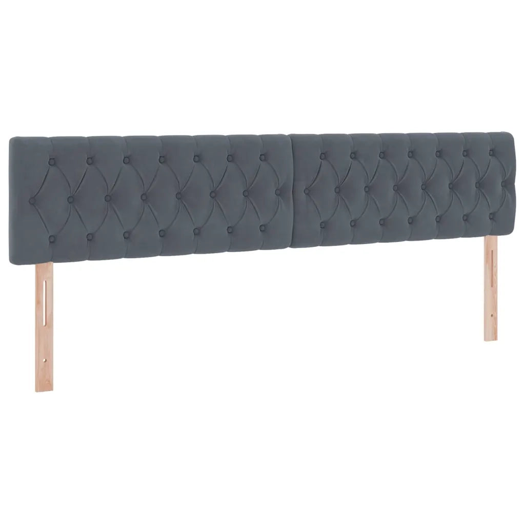 Letto con contenitore e LED Grigio scuro 200 x 200 cm Velluto 3371476