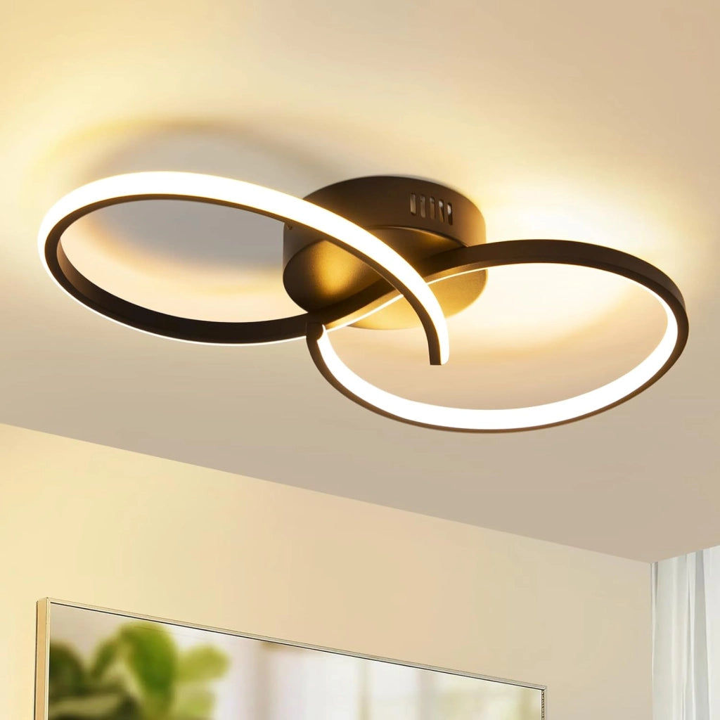 ZMH Lampada da soffitto plafoniera LED moderna nera 12W 3000K per soggiorno corridoio