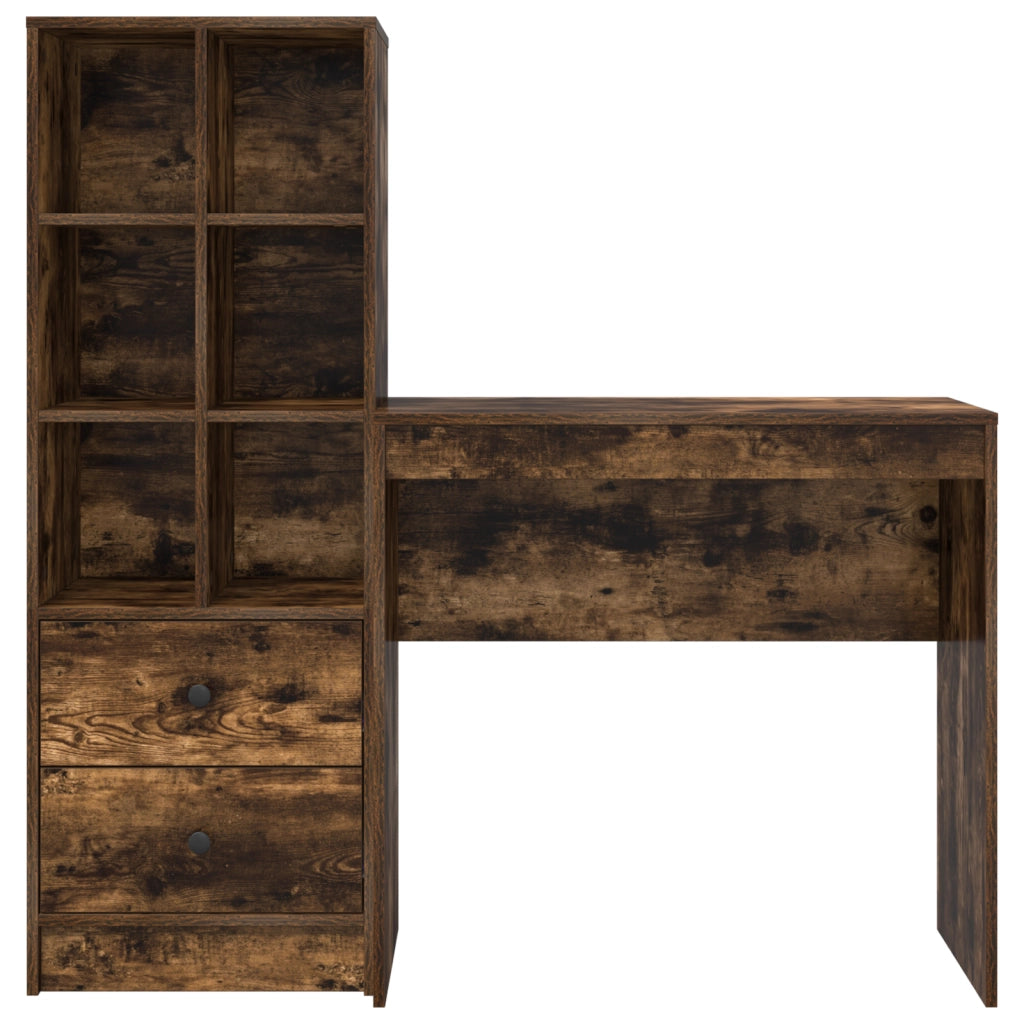 Scrivania con storage rovere affumicato legno ingegnerizzato