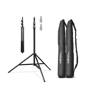 Set 2 stativi per luci WT-806 altezza fino a 256 cm max 6 kg, Cavalletto fotografico per faretti flash e ring light, con adattatore 3/8" e borsa, per foto e video