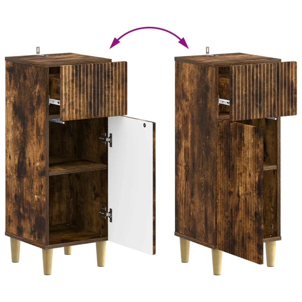 Mobiletto da Bagno ARNHEM Rovere Fumo 30 x 31 x 80 cm 896610