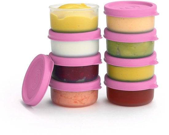 Set di contenitori condimento con coperchio, 8 pezzi 37 ml contenitori per insalata per piccoli contenitori di conservazione alimentare, inerte, riutilizzabile, plastica, BPA libero, per scatola di pranzo, picnic, viaggi
