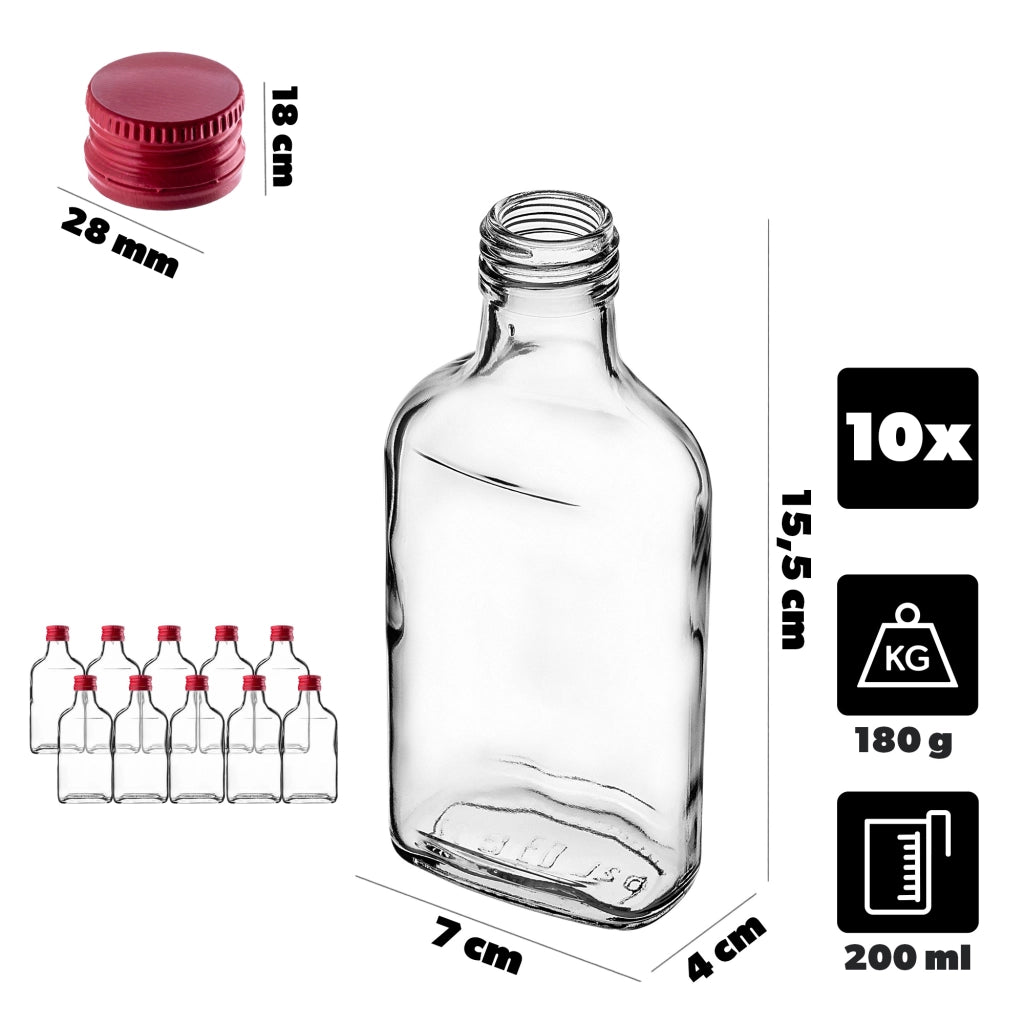 KADAX Butelka piersiówka 200ml BUT200 z zakrętką c