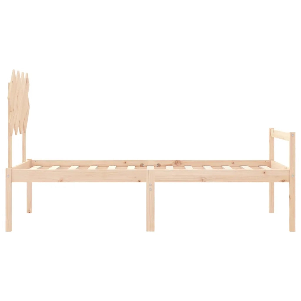 Letto per Anziani con Testiera Single in Legno Massello 3195511