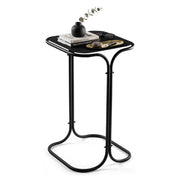 Cerami, Tavolino da Salotto Forma Quadrato, 30x30x52h cm Nero