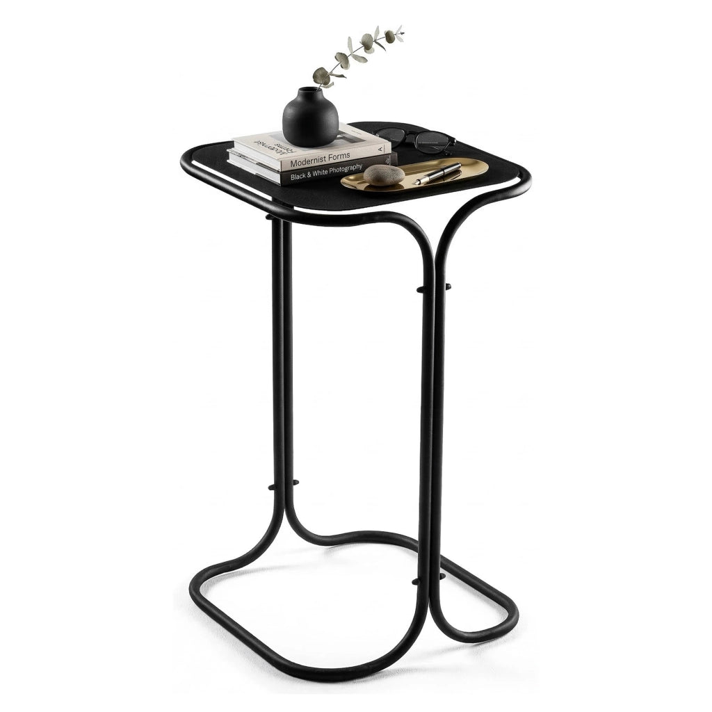 Cerami, Tavolino da Salotto Forma Quadrato, 30x30x52h cm Nero