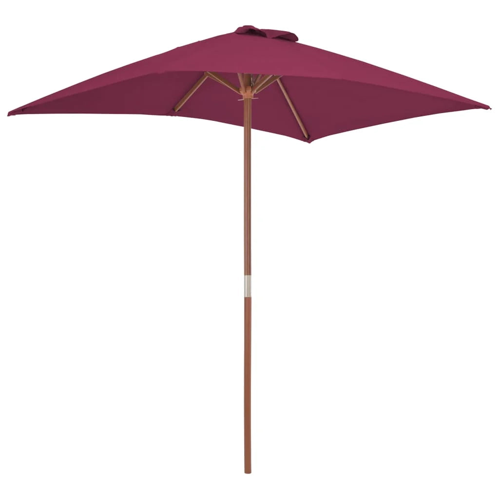 Ombrellone da giardino con palo in legno 150 x 200 cm bordeaux 02_0008110