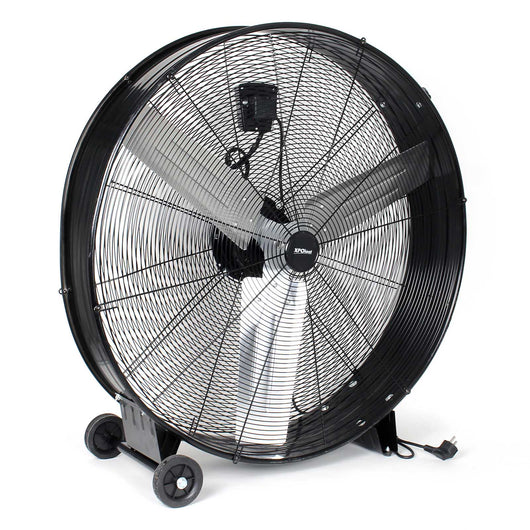 Ventilatore industriale 90 cm 360 W Ventilatore a tamburo da pavimento portatile con cavo e 3 velocità