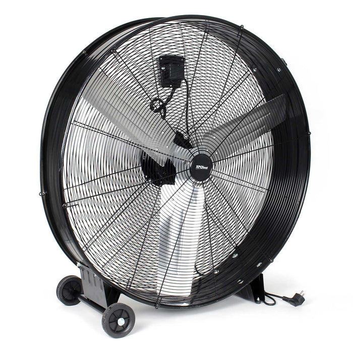 Ventilatore industriale 90 cm 360 W Ventilatore a tamburo da pavimento portatile con cavo e 3 velocità