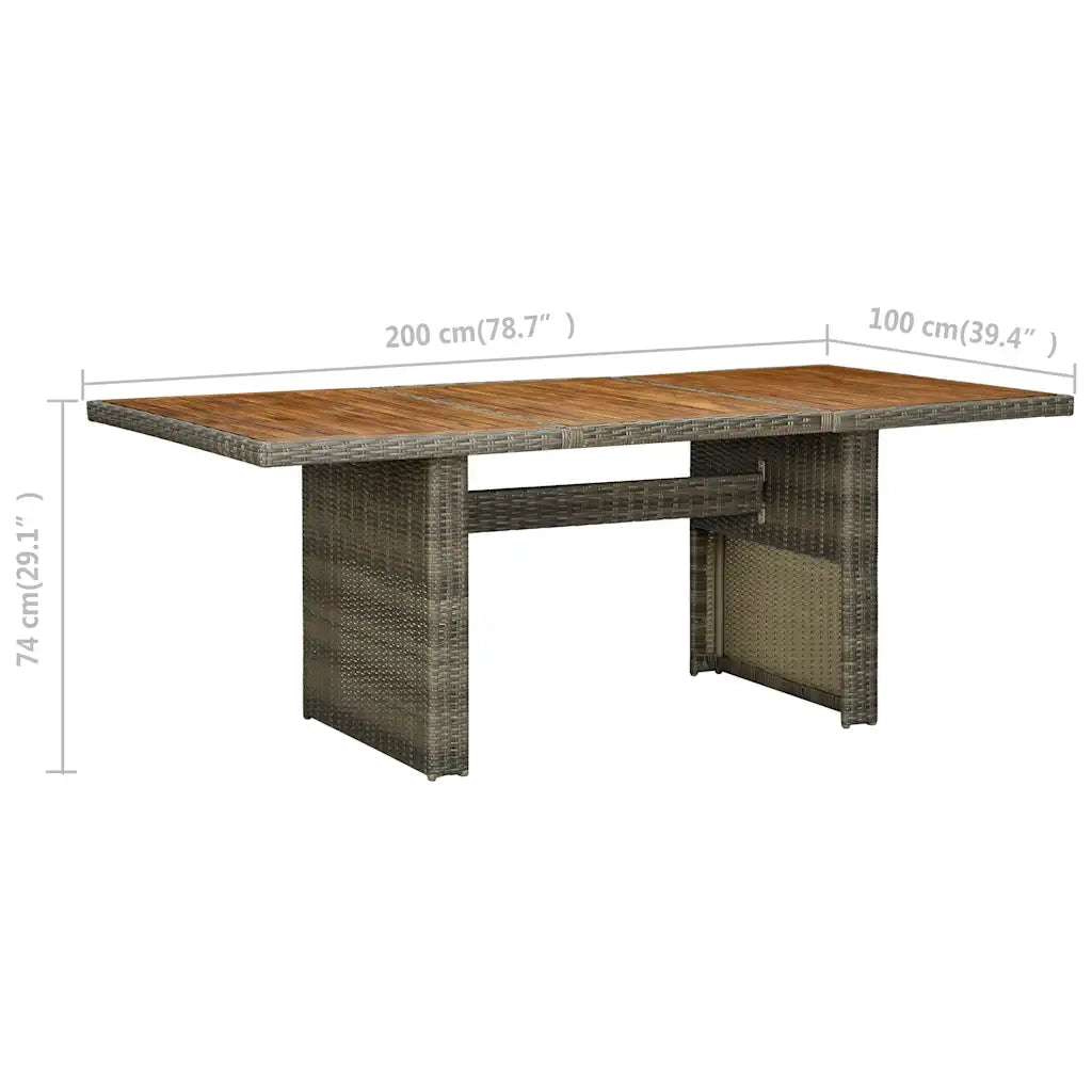 Tavolo da Giardino Marrone in Polyrattan e Massello Acacia 313314