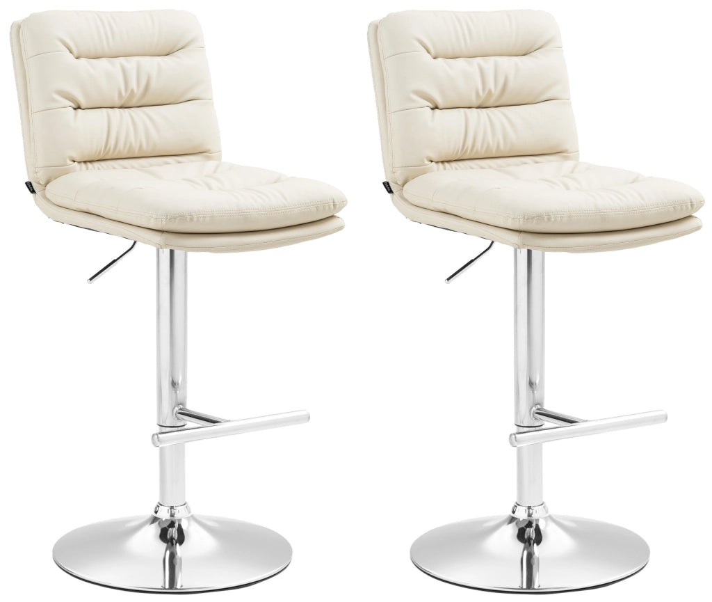 Set di 2 sgabelli bar Damar in ecopelle cromo 2