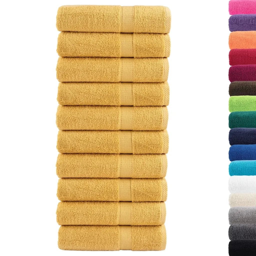 Asciugamani Premium SOLUND 10 pz Oro 50x100 cm 600 g/m² 137283