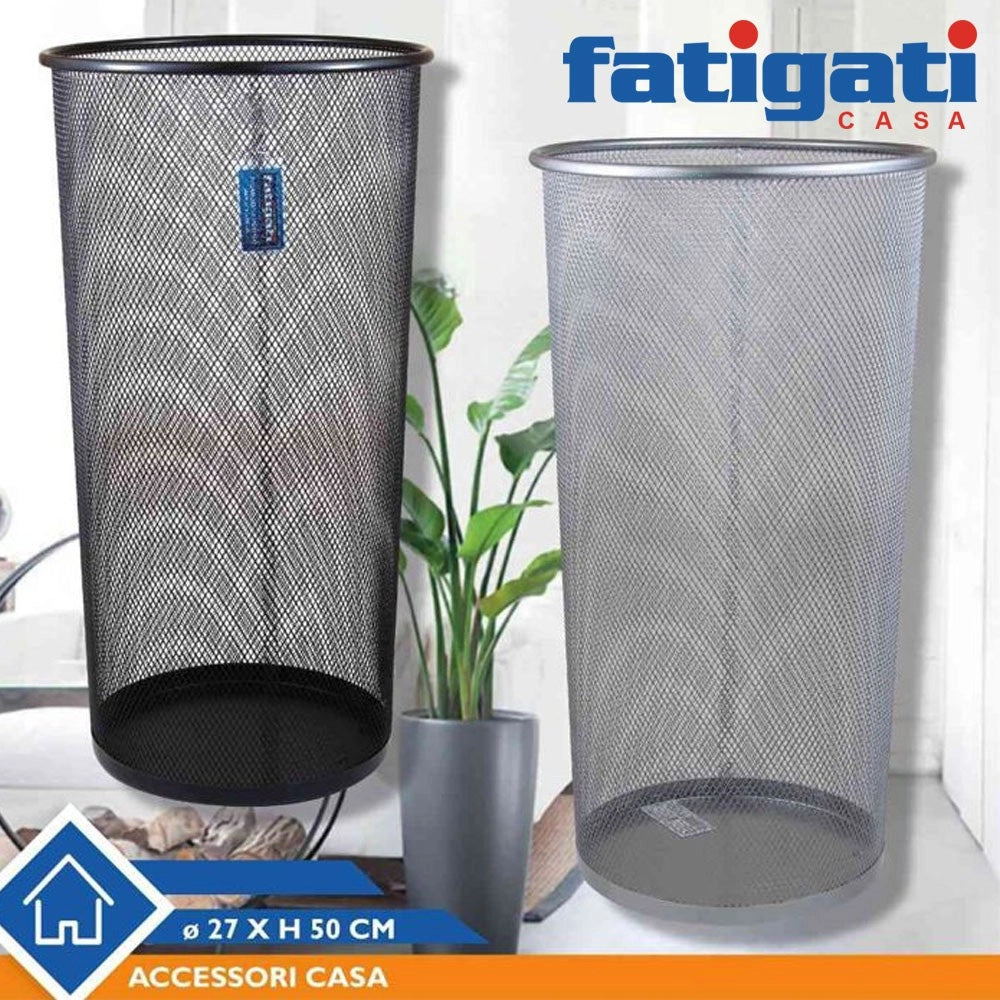 Trade Shop - Porta Ombrelli Fatigati Cestino Traforato In Metallo Per Casa E Ufficio 27x50 Cm -