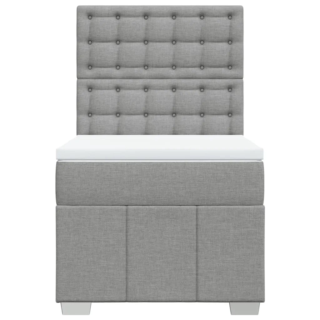 Giroletto a Molle con Materasso Grigio Chiaro 80x200 cm Tessuto