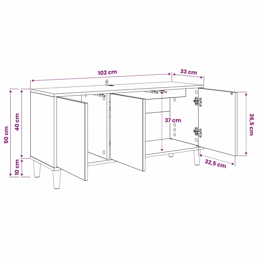 Mobile TV BORNE 102 x 33 x 50 cm Sonoma Legno ingegnerizzato 8007076