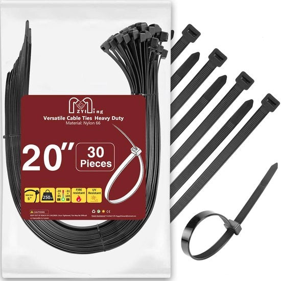 Cable Zip Tie 500 mm Lungo Nero Resistente ai Raggi UV Spessore 12,4 mm Cinghie di Cavo di Alta Qualità