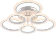 Lampada da soffitto LED Vargo bianca 6 anelli metallo