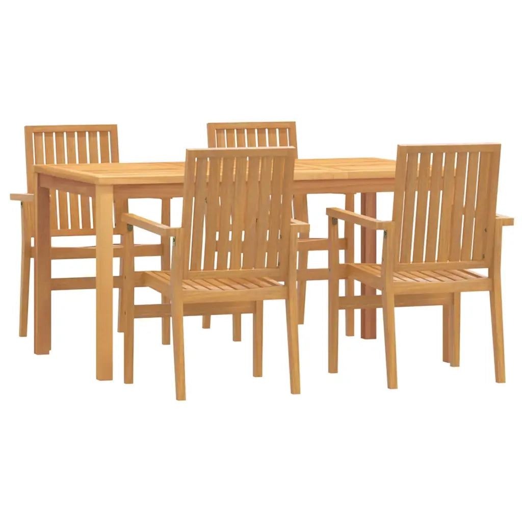 Set da Pranzo per Giardino 5 pz in Legno Massello di Teak 3157915