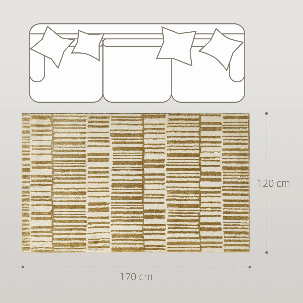 Tappeto Moderno Pelo Corto Lavabile ¨C zephmum ¨C 170x120 cm Crema