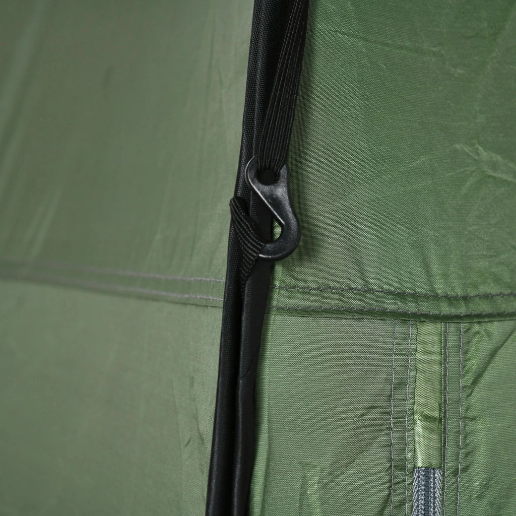Tenda da Doccia Pop Up Impermeabile 126x124x189 cm con Porta a Cerniera Verde Scuro