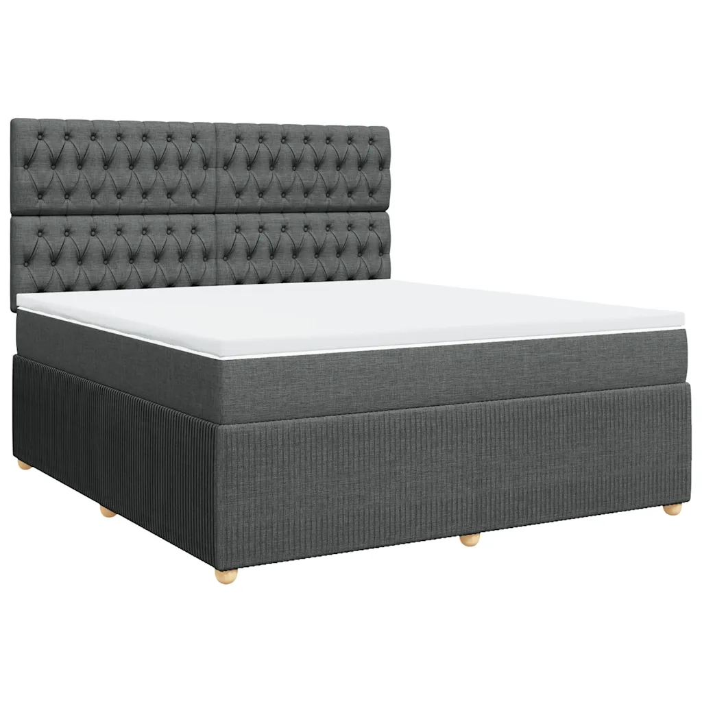 Giroletto a Molle con Materasso Grigio Scuro 180x200 cm Tessuto 3294443